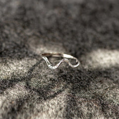 Water Wave Silver Ring in Fashion Design